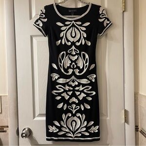 INC. Black Dress/White Embroidery, Size XS